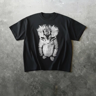 跨境cat meme 猫meme表情包纯棉数码直喷短袖T恤欧美男女通穿简约