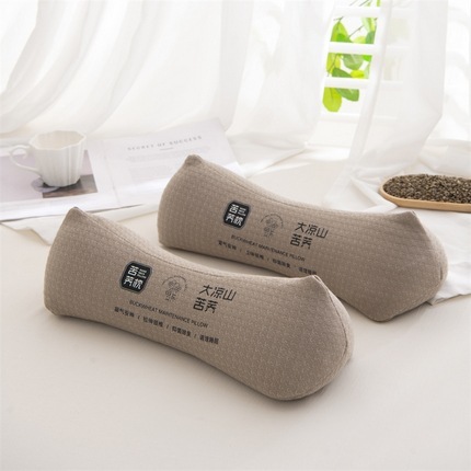 新型全蕎麦枕ニット綿苦蕎殻三角菱保護頚椎枕硬質キャンディー円柱型首枕芯|undefined
