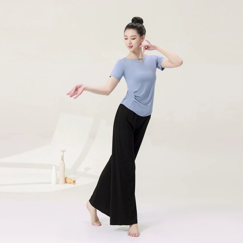 Новая одежда для танцевальных тренировок 771 для женщин Новый Топ для взрослых с короткими рукавами Одежда для латинских танцев Танцевальная одежда для тела из модала