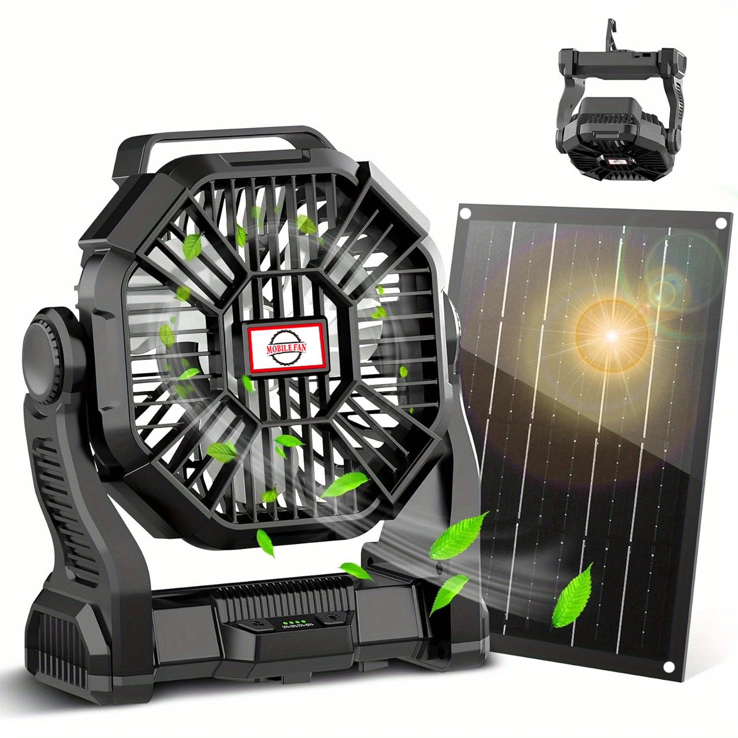 Lámpara Ventilador Portátil de Camping USB Recargable con Luz LED para Camping image 4