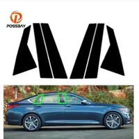 Подходит для современного Genesis G80 2015-20212022 обшивка окна автомобиля ПК Черное зеркало наклейка на центральную стойку