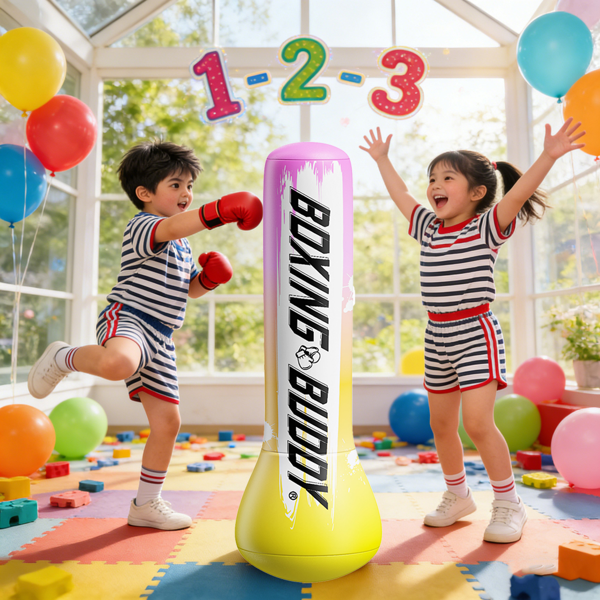 Inflatable Boxing Column, Household Standing Punching Bag, Children's Special Training Equipment, Taekwondo Equipment, Boxing Training Device
