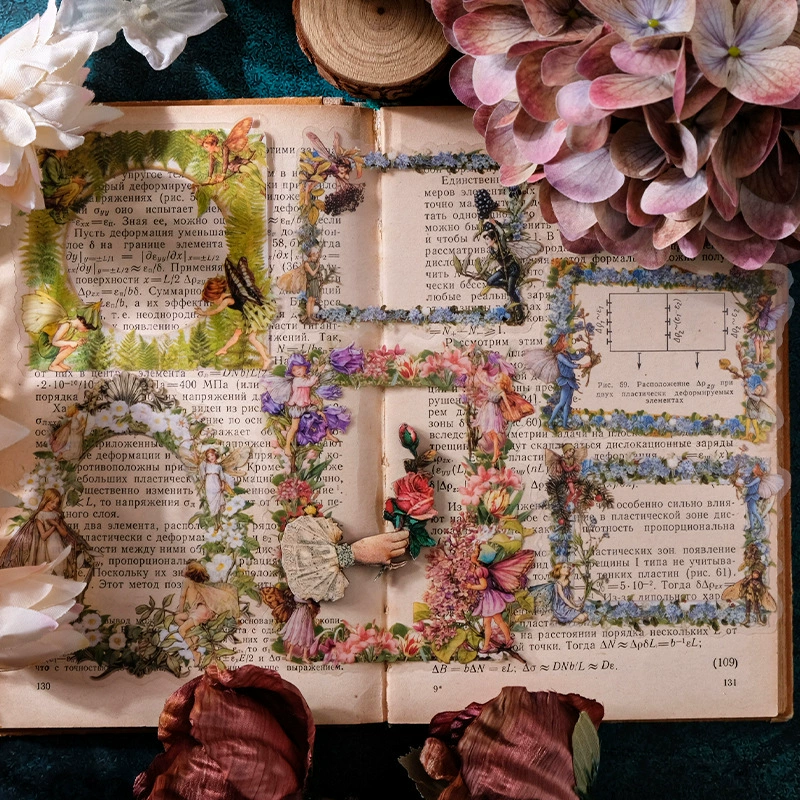 Лесная фея серии коллаж карты красивый День Стикер INS Ретро границы DIY ручной счет 10 8