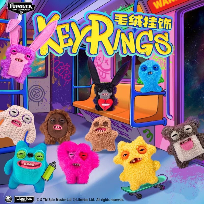 Authentic Fuggler Big Teeth Cute Monster Pendant Funky Tooth Treasure Ugly Monster Doll Plush Keychain