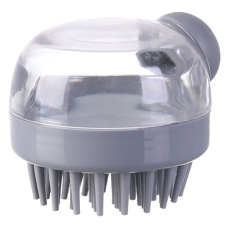 Cepillo de champú para el hogar prensa presionando líquido peine cubierta transparente cepillo de limpieza del cabello masaje del cuero cabelludo baño limpieza cepillo de baño