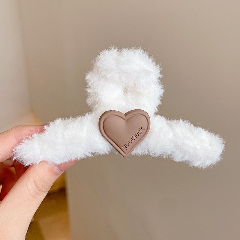 Estilo francés gran felpa clip de pelo de acrílico clip de tiburón Otoño e Invierno horquilla de alto grado versátil agarre del pelo updo tocado de pelo