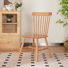 实木温莎餐椅靠背椅北欧家用现代简约餐桌椅卧室复古餐厅商用餐椅