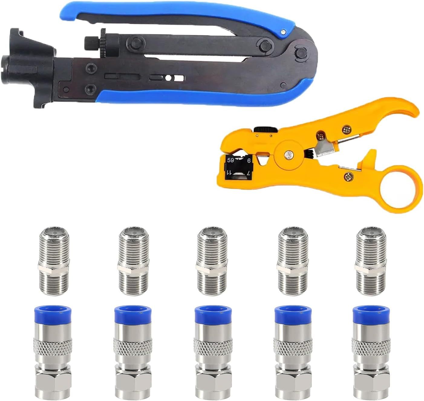 ALMOCN Coaxial Compression Tool Kit Coax Cable Crimper Tool