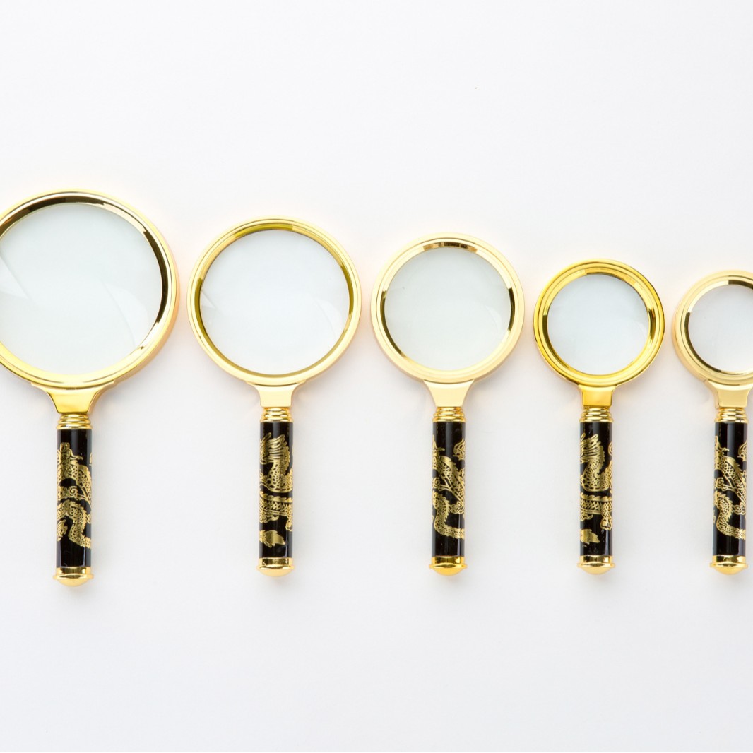 厂家直销手持式龙柄金属边框放大镜阅读儿童老人玻璃扩大镜超清