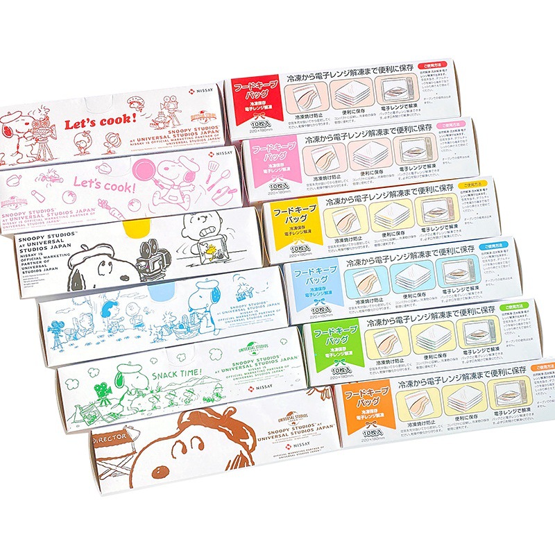 厚手二重筋密封鮮度保持袋 家庭用食品冷凍冷蔵庫用分割袋 漫画柄密封袋 食品グレード