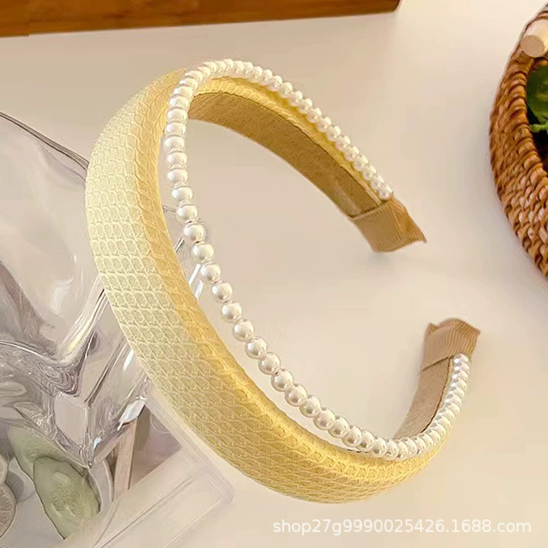 Повязка двойной ряд жемчужины, милый аксессуар для волос, новая коллекция