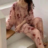HX2421 Large size suit + hair tie-dry rose