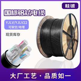 国标YJLV铝芯电缆低压YJLV22铠装铝电缆3*150+2 铝工程电力电缆线