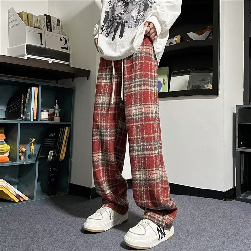 American Style Retro Old Pink Trendy Pants Design Sense Advanced Sense vintage Casual Pants Men's Instagram Style Straight Pants American Style Retro Old Pink Trendy Pants Design Sense Advanced Sense vintage Casual Pants Men's Instagram Style Straight Pants