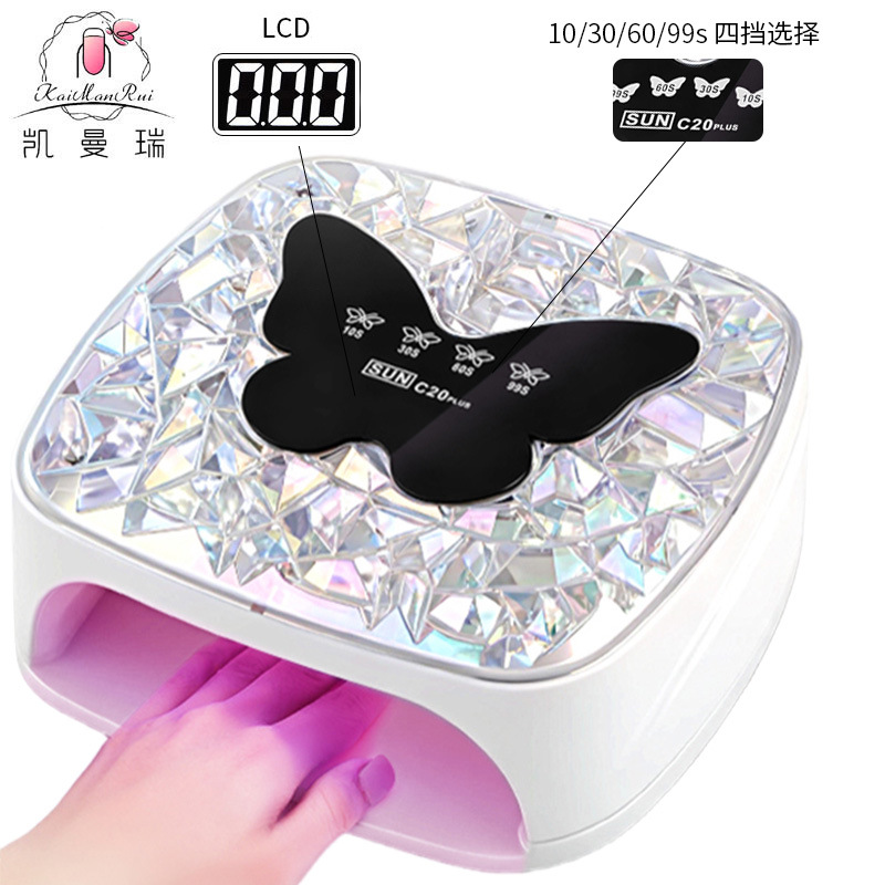 Lámpara de manicuras LED de almacenamiento de doble fuente de luz inteligente de manicuras para secar rápidamente 268W máquina de fototerapia de alta potencia transfronteriza