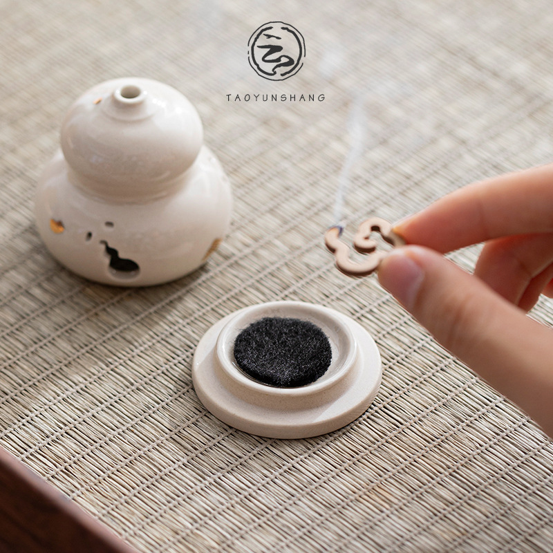 horno de incienso de pan de calabaza horno de incienso de cerámica horno de incienso interior horno de incienso Zen horno de sándalo horno de incienso de ceremonias de té horno de incienso image 4