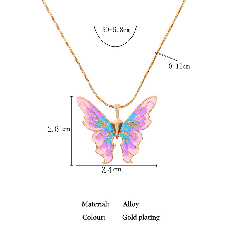 Mode Schmetterling Legierung Überzug Künstliche Perlen Halskette display picture 6