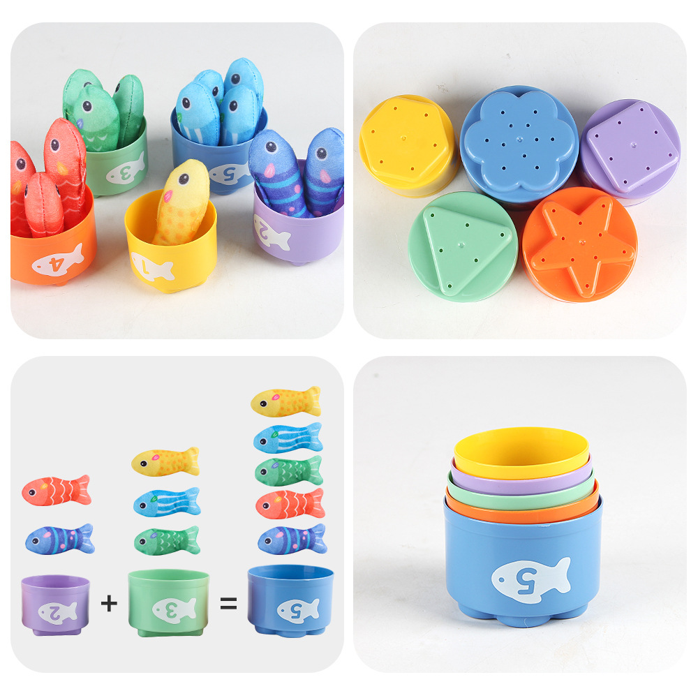Amazon tela pesca digital emparejada almohadilla de enseñanza temprana lavable bolsa de almacenamiento plegable juguetes interactivos para padres e hijos