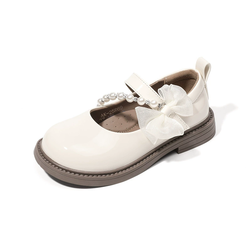 Туфли принцессы для девочек, детская кожаная обувь, новинка 2025 года, весенне-летняя обувь Мэри Джейн на мягкой подошве, обувь для выступлений для маленьких девочек