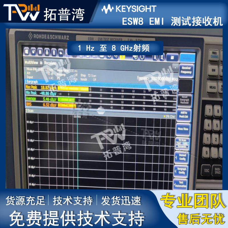 罗德与施瓦茨 R&S ESW8 EMI 测试接收机  1 Hz 至 8 GHz射频