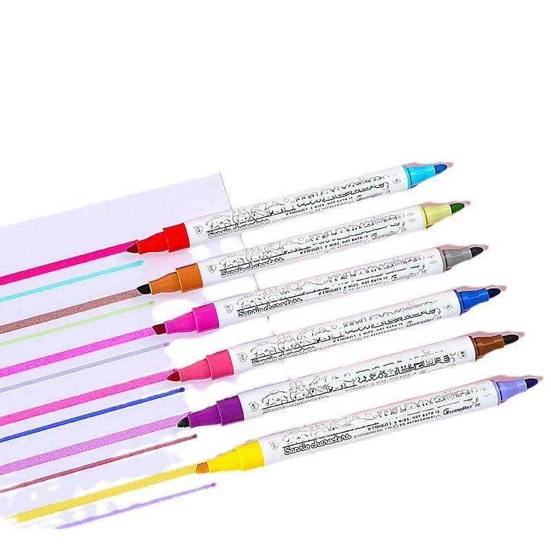 Cartoon brush, multicoloured storage box for elementary school students, 12 pieces