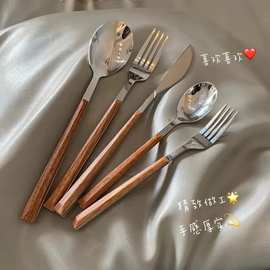 不锈钢刀叉勺餐具高颜值ins风西餐餐具家用牛排刀叉甜品勺水果叉