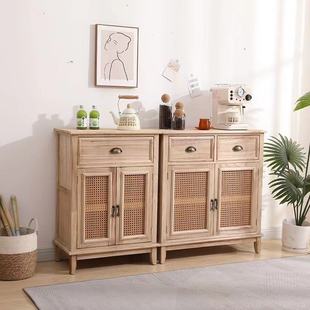 Solid Wood Cupboard, Rattan Sideboard, Solid Wood Tea Cabinet, Meal Preparation Cabinet, Entry Shoe Cabinet, Entrance Cabinet, Living Room Storage Cabinet