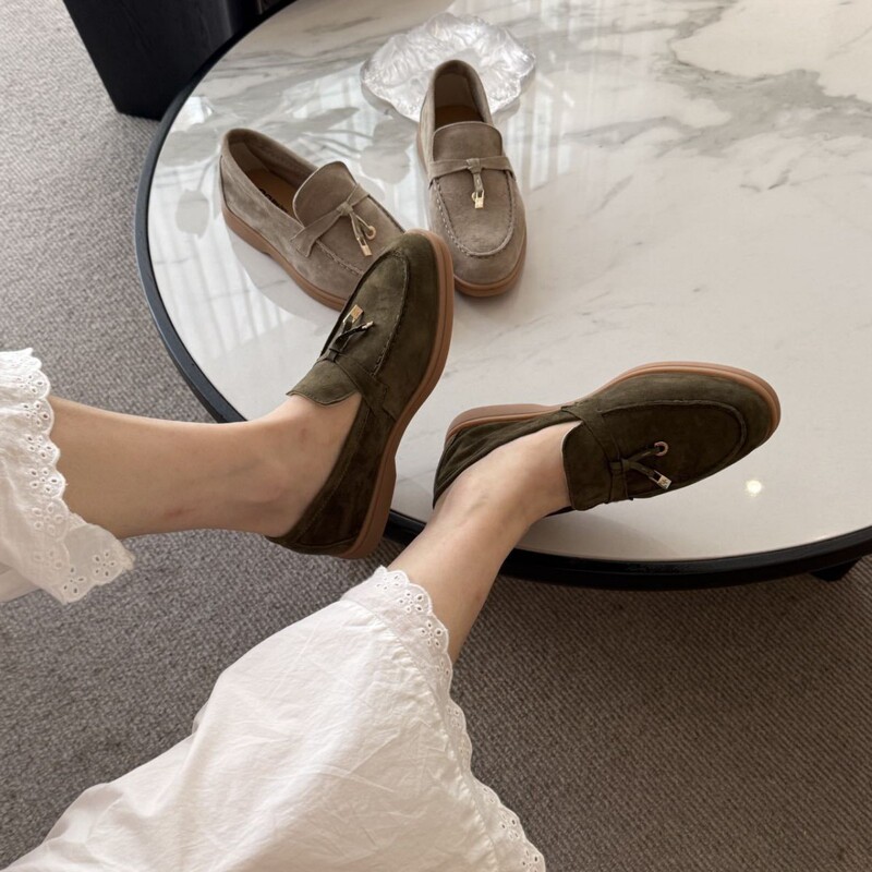 Lp Sheepskin~Loafers with Soft Soles That Are Comfortable for the Feet, with Buckle Closure, 26S New Model, British Style Slip-On Casual Shoes, Lazy Bean Shoes Lp Sheepskin~Loafers with Soft Soles That Are Comfortable for the Feet, with Buckle Closure, 26S New Model, British Style Slip-On Casual Shoes, Lazy Bean Shoes