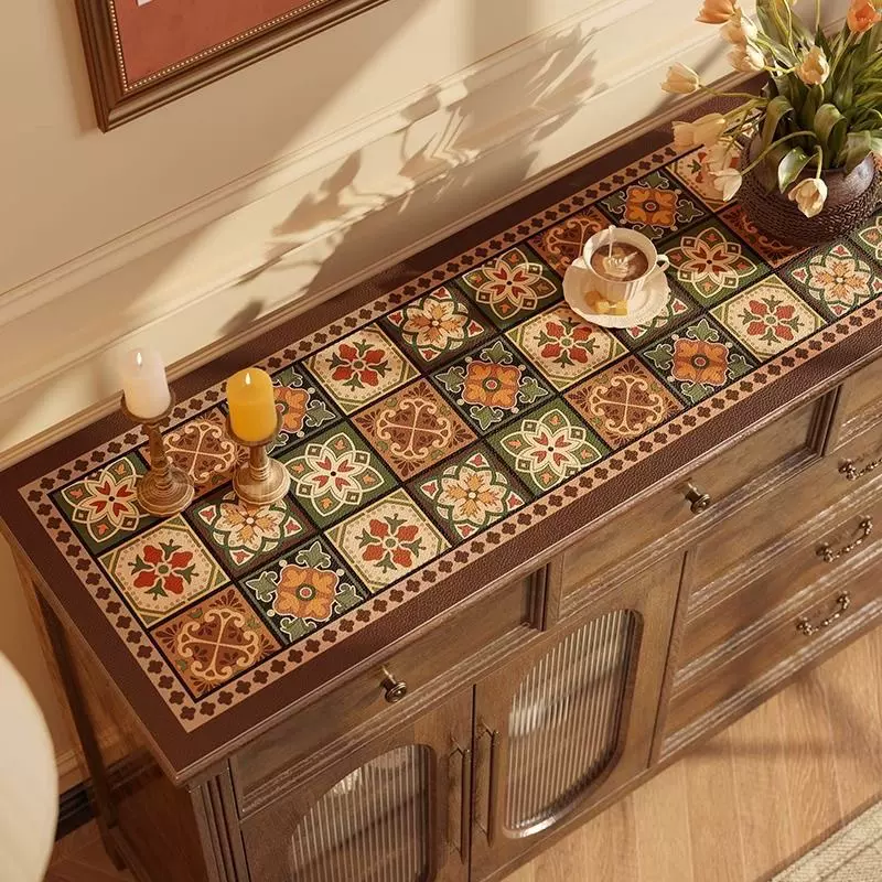 防尘桌布餐边柜长条垫子桌垫鞋柜盖布高级感防水防油免洗遮盖布