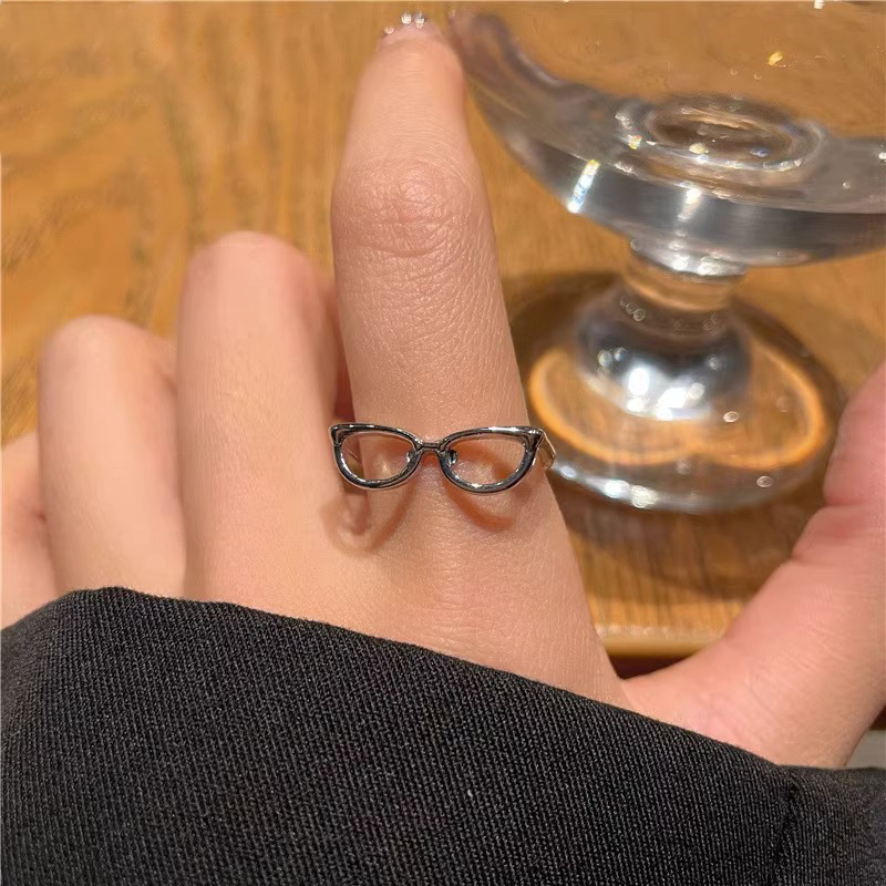 Modern Style Streetwear Glasses Copper Plating Open Rings display picture 2