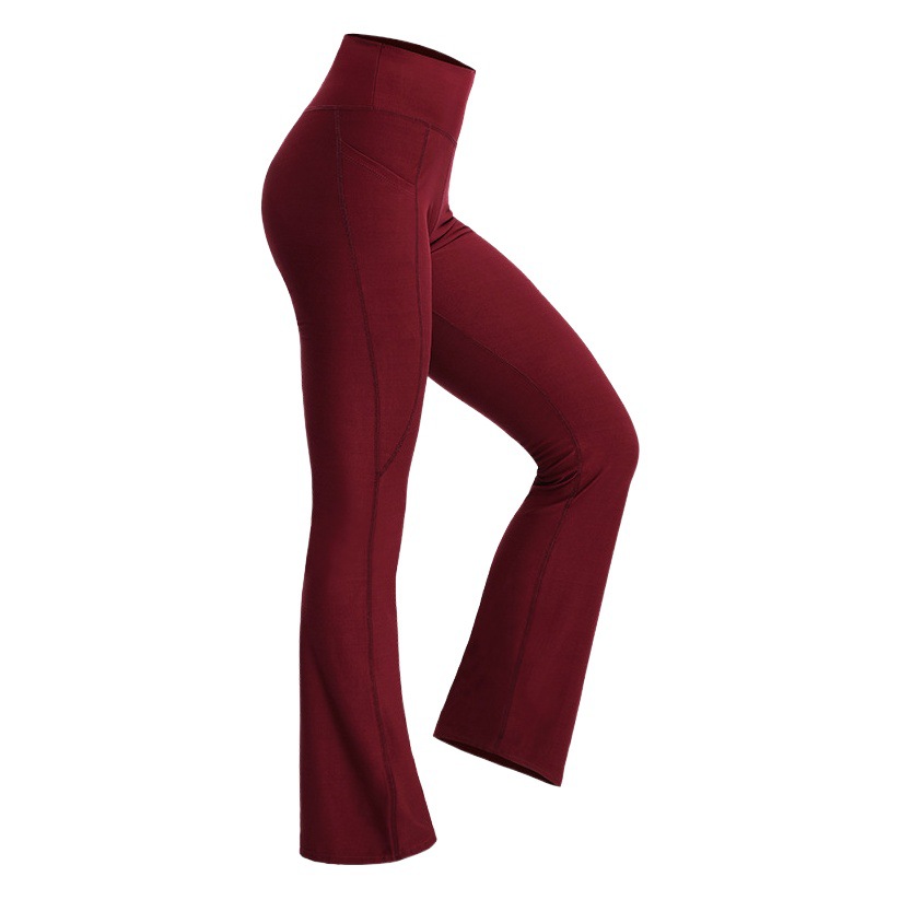 Pantalones Deportivos Acampanados de Yoga para Mujer, Mezcla de Fibra Sintética, Levantamiento de Cadera, Transpirable