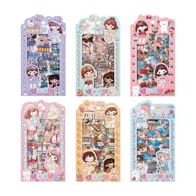 Linda chica Bella diario de PVC impermeable pegatinas DIY diario decoración tema de la serie de dibujos animados pegatinas de anime