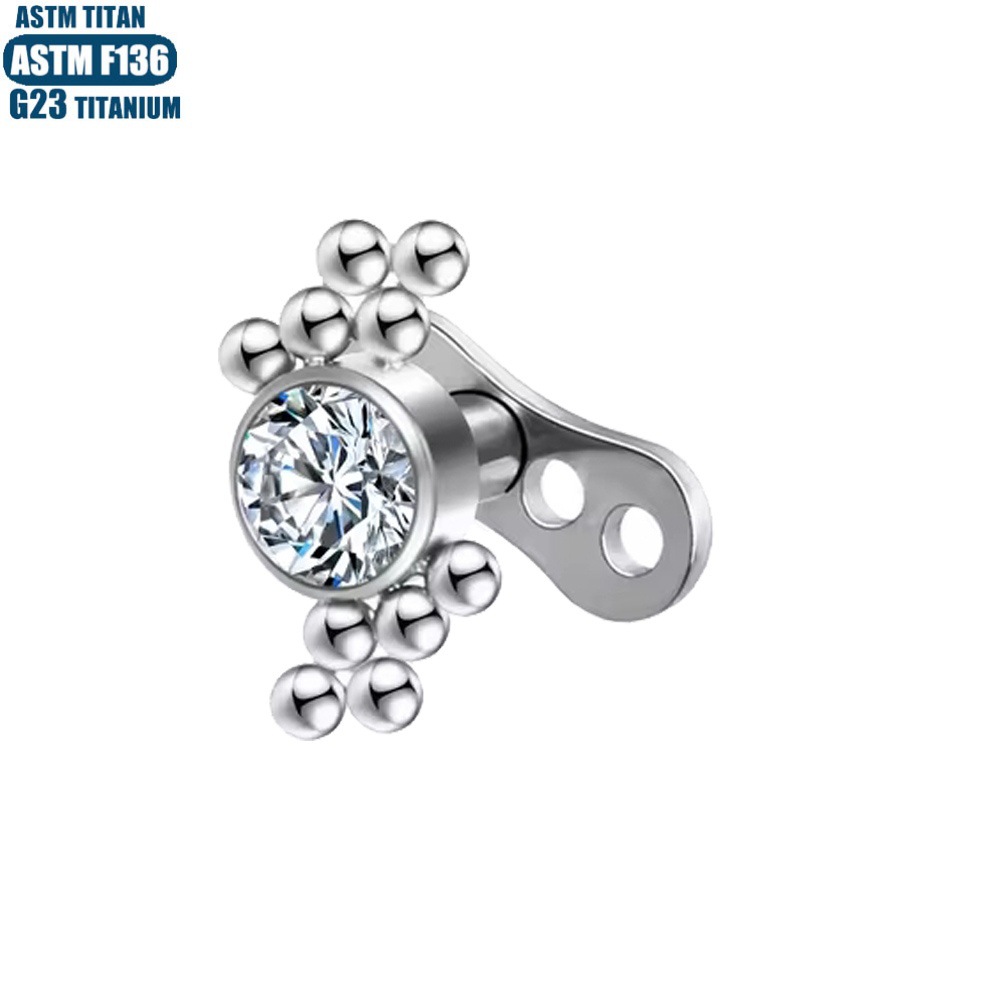 Labret stud lip piercing jewelry styling detail
