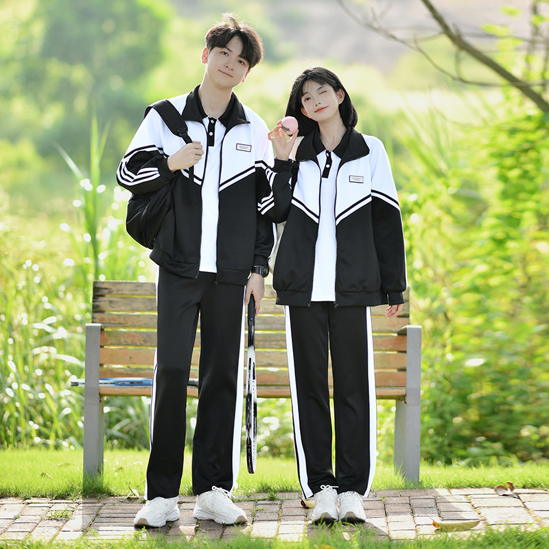 스포츠 커플 옷 스웨트 코트 학생 클래스 옷 가을과 겨울 3 피스 세트 교복