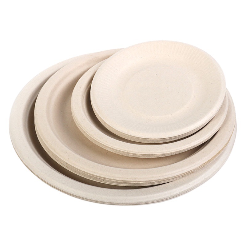 En stock Placa de pulpa desechable placa Placa de barbacoa pastel de Kindergarten pintura DIY Placa de papel espesado Placa de pulpa de papel