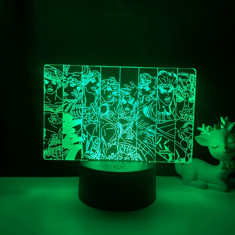 Jojo Bizarre Adventure 3D ночной светильник для спальни декоративный лампа