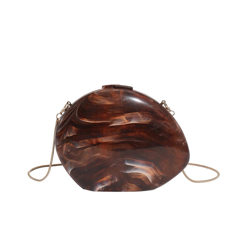 Cross-Border Dinner Bag Clutch Bag European and American New Single Shoulder Crossbody Bag Marble Pattern Acrylic Bag Fashion Bag for Women