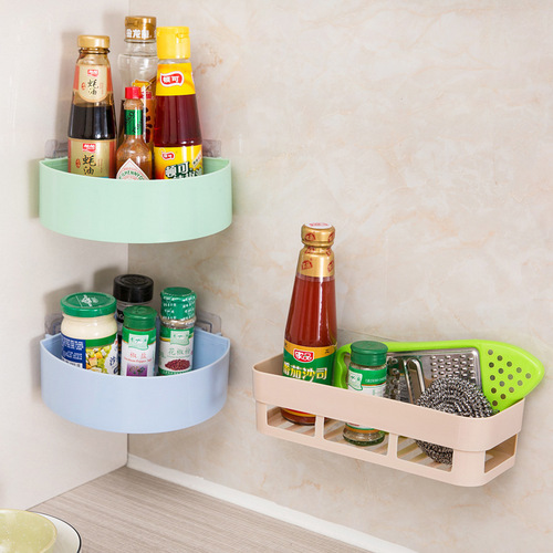 Bathroom rectangular storage rack without punching and traceless toiletries storage rack toilet bathroom triangle storage rack