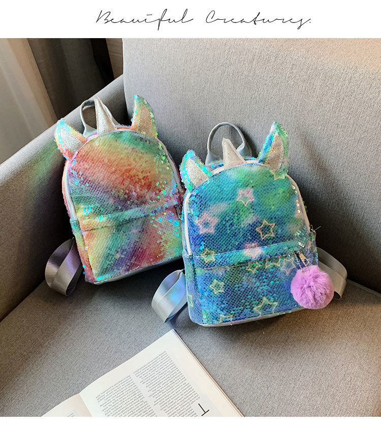 Kids Backpack Backpack Star Pattern Women's Pvc Star Cute Cylindrical Zipper Fashion Backpack