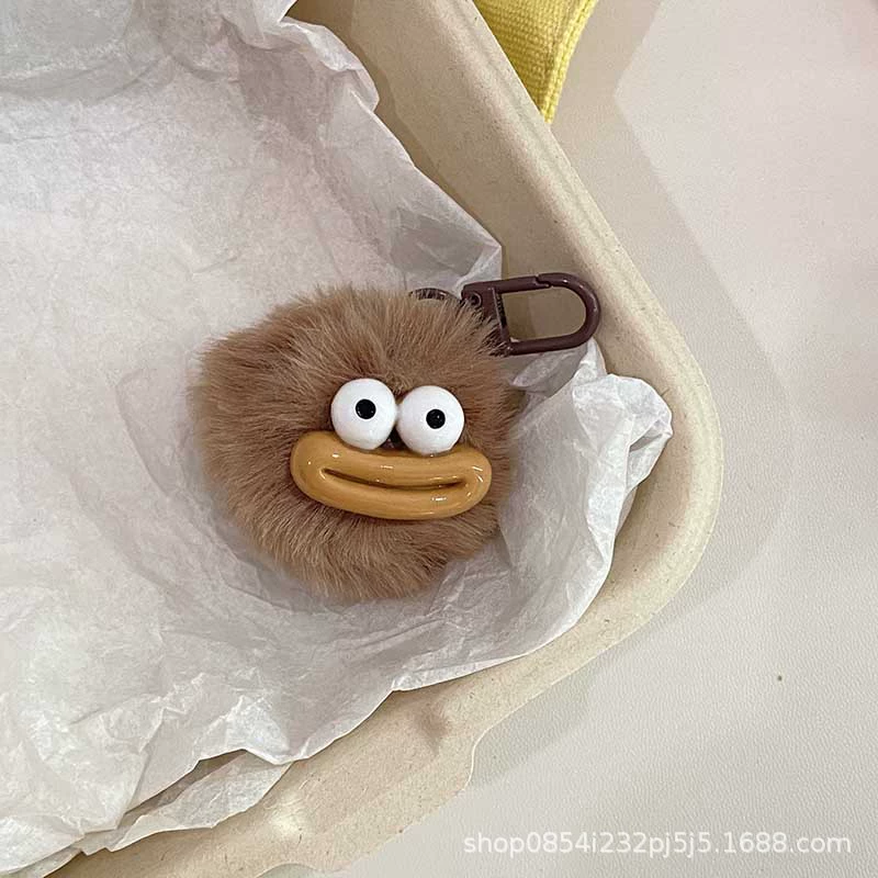 Plush Pom Keychain Cute Pendant Bag Charm, Fur Pom Pom Key Ring for Backpack, Gift