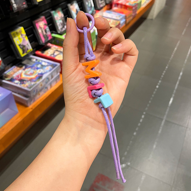 创意MIU多巴胺编织字母挂绳背包挂饰品diy配件韩版女生ins风挂饰|undefined