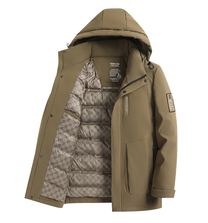 Abbigliamento uomo autunno e inverno nuovo 90 bianco anatra Seta cotone lunghezza media con cappuccio Giacca in seta cotone uomo outdoor caldo casual Giacca in seta cotone uomo_voghion.com