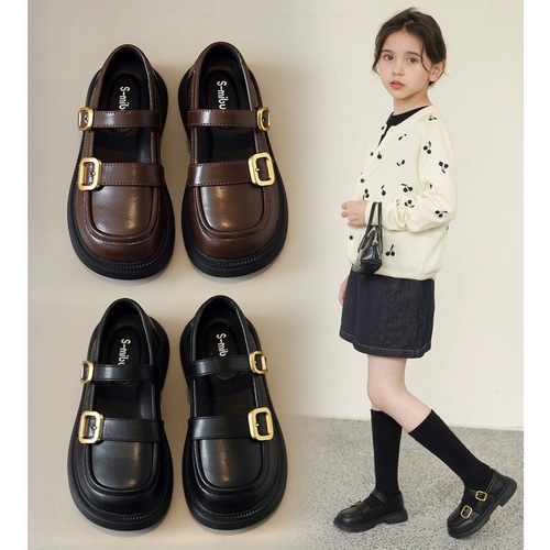 女童小皮鞋2023年春秋款复古轻便软底软皮公主鞋洋气玛丽珍演出鞋