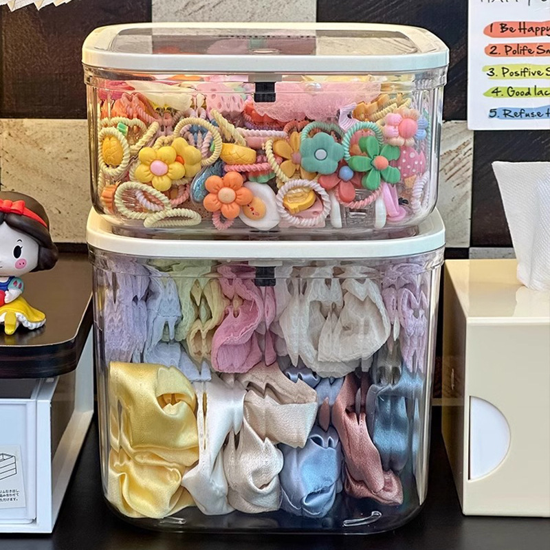 TM髪飾りヘアクリップ収納ケースゴムネックレス頭飾り透明ジュエリーケース多目的収納デスクトップゴミ箱|undefined