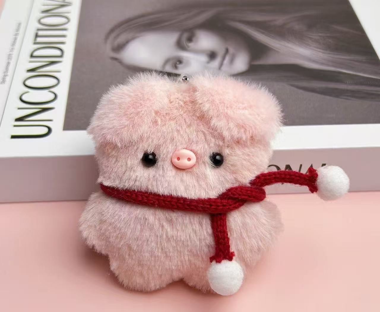Polvo de peluche variable de cerdo de cerdo muñeca de niña corazón colgante de llavero para amigos amigos cerdo de peluche colgante de bolsa