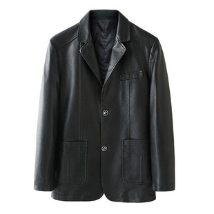 Cross-border AliExpress suit leather coat men's business Spring and Autumn new men's casual leather jacket motorcycle clothing leather jacket
