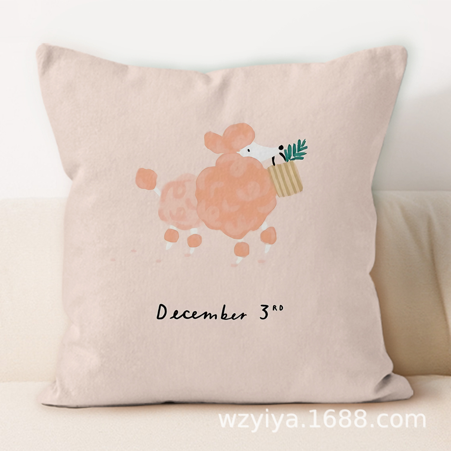 Cartoon Navidad impresa almohada cuadrada sala de estar sofá dormitorio cabezal de cama almohada funda sin núcleo cojín