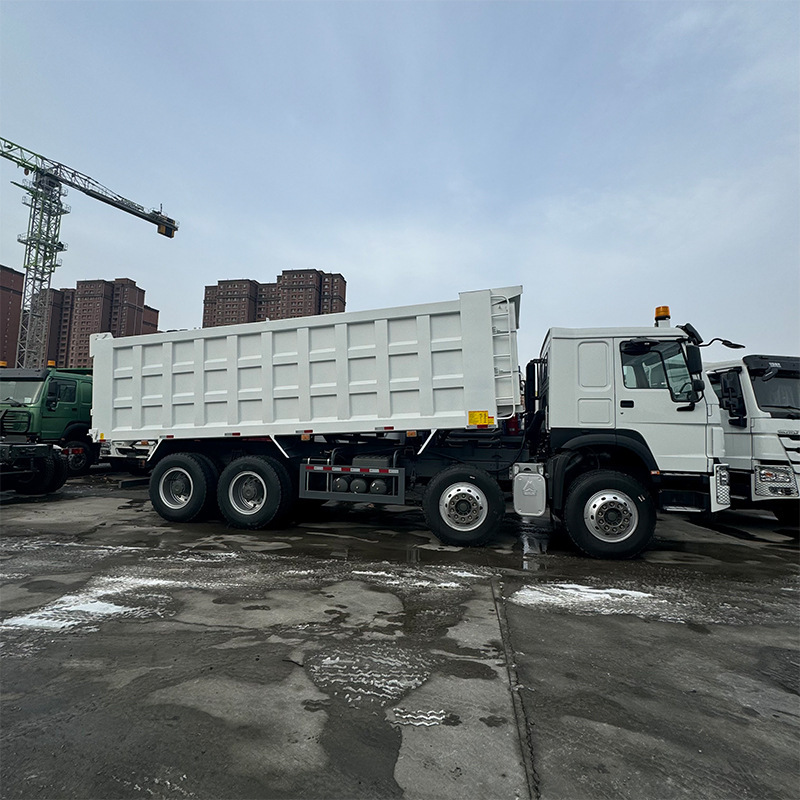 Cross-border heavy-duty HOWO dump trucks, customizable for mining and engineering applications, featuring a 371-horsepower engine, suitable for port transportation