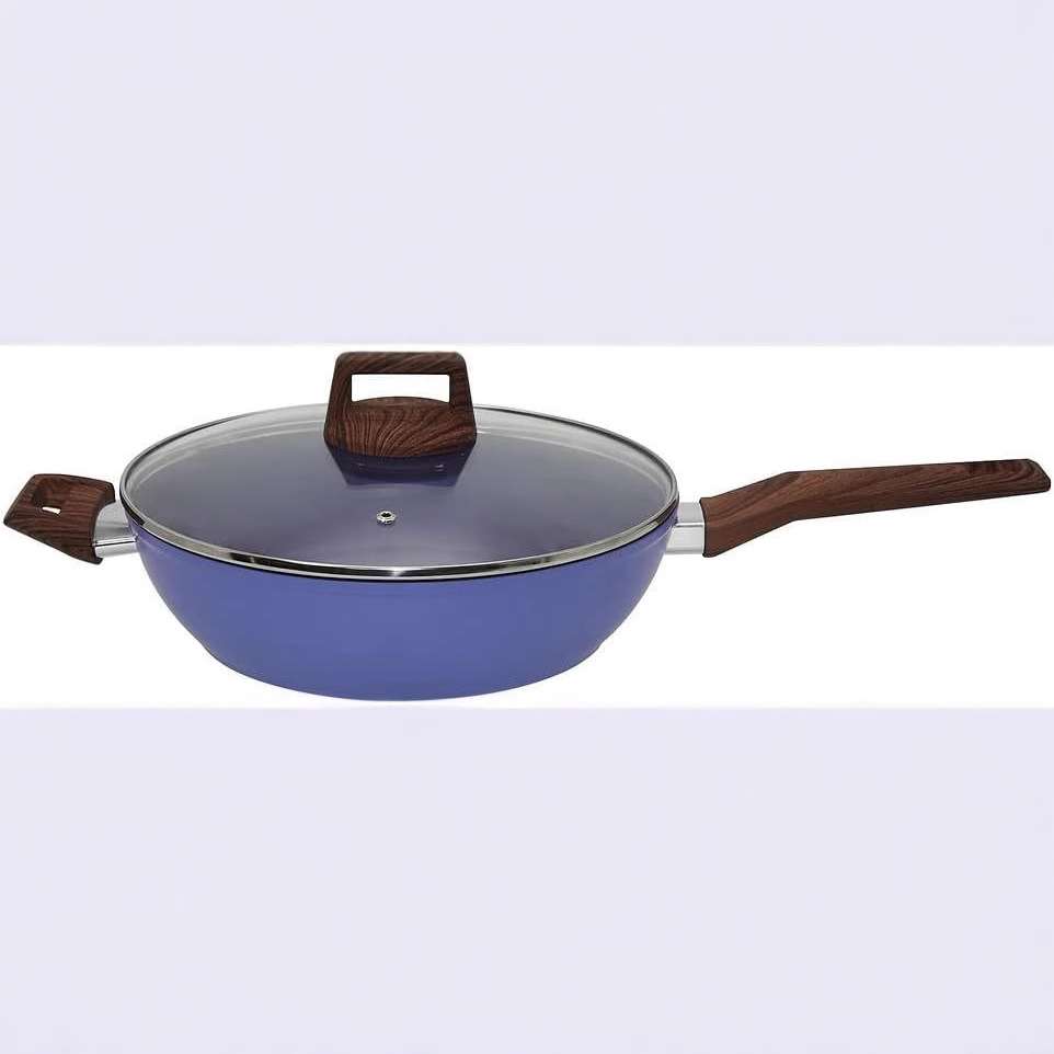 Juego de olla antiadherente de granito transfronterizo de 9 piezas Juego de olla morada para el hogar Juego de olla para freír olla de sopa olla de aluminio