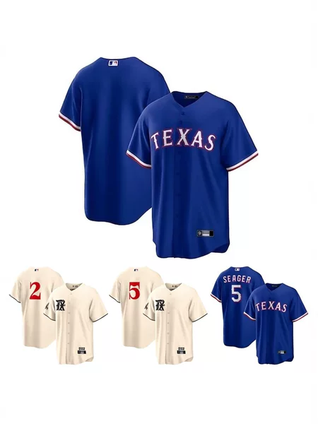 MLB short-sleeve baseball jersey top Rangers (in stock)